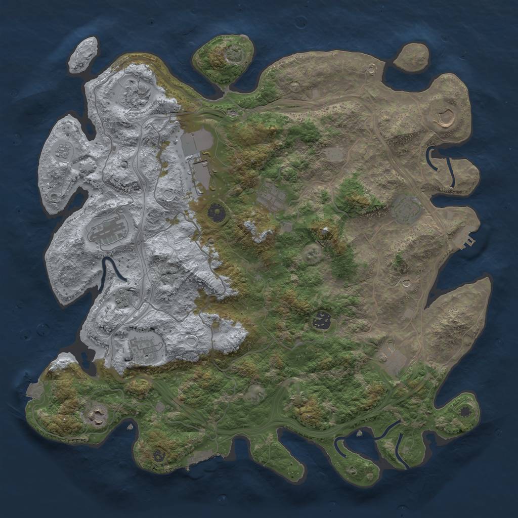 Rust Map: Procedural Map, Size: 4250, Seed: 91544049, 19 Monuments