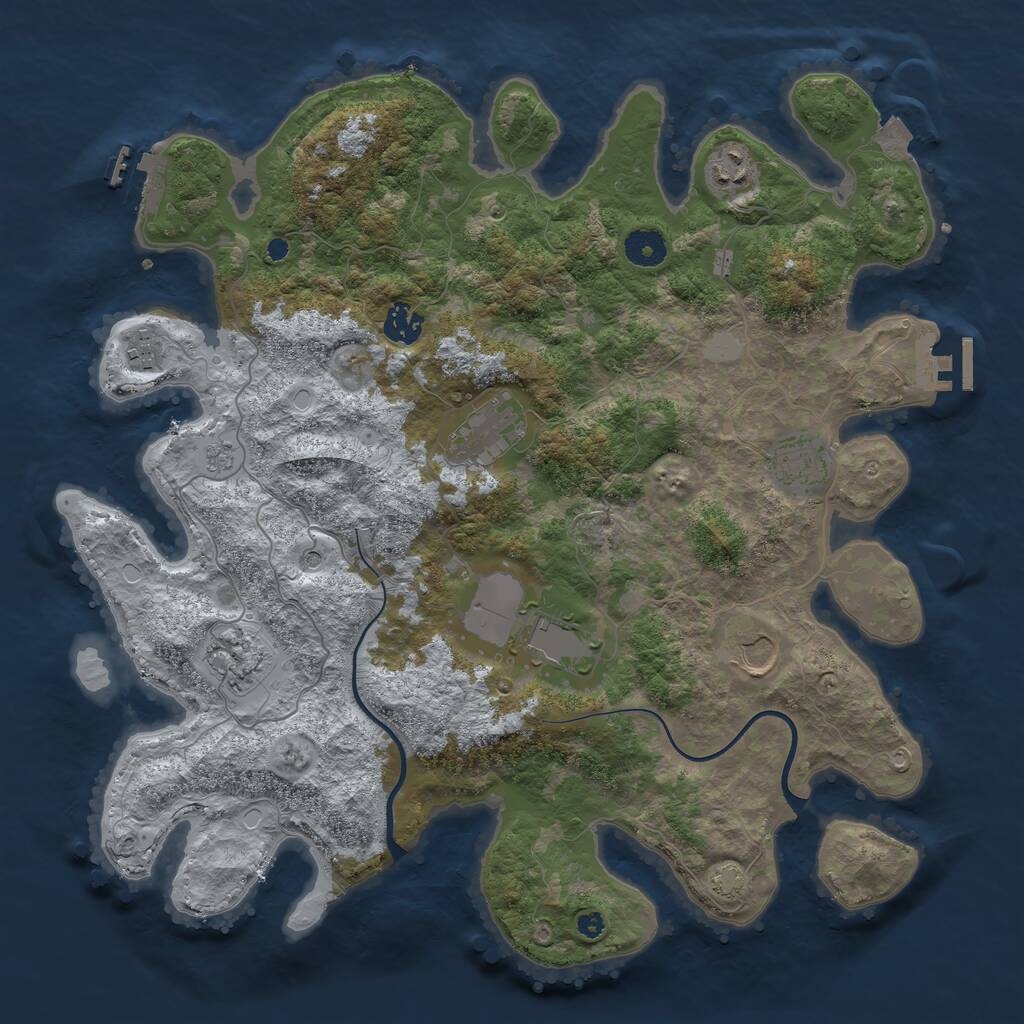 Rust Map: Procedural Map, Size: 3850, Seed: 13749574, 14 Monuments