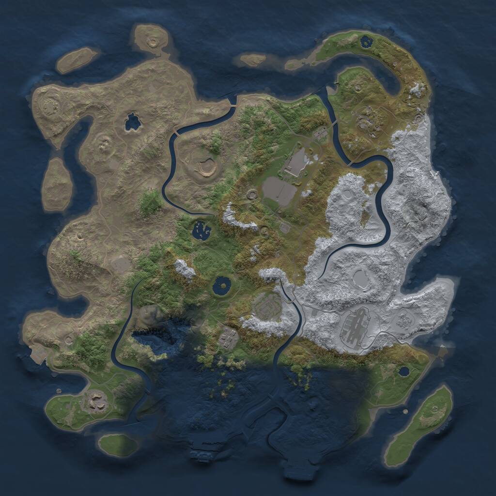 Rust Map: Procedural Map, Size: 4000, Seed: 537880090, 14 Monuments