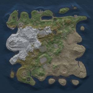 Thumbnail Rust Map: Procedural Map, Size: 3500, Seed: 222323833, 17 Monuments