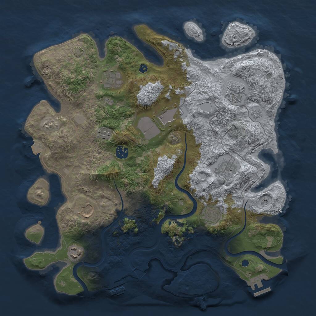 Rust Map: Procedural Map, Size: 3650, Seed: 27665118, 15 Monuments