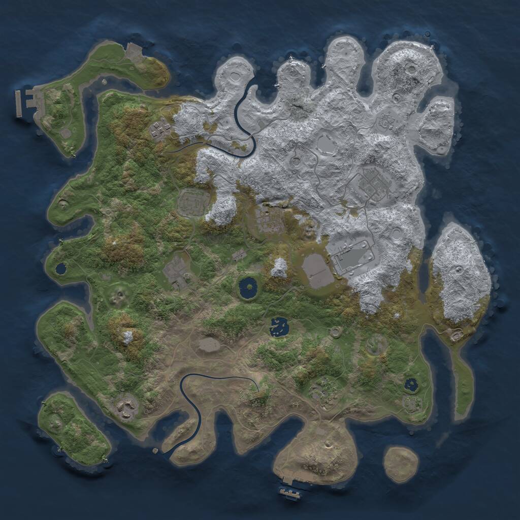 Rust Map: Procedural Map, Size: 3900, Seed: 66647550, 15 Monuments