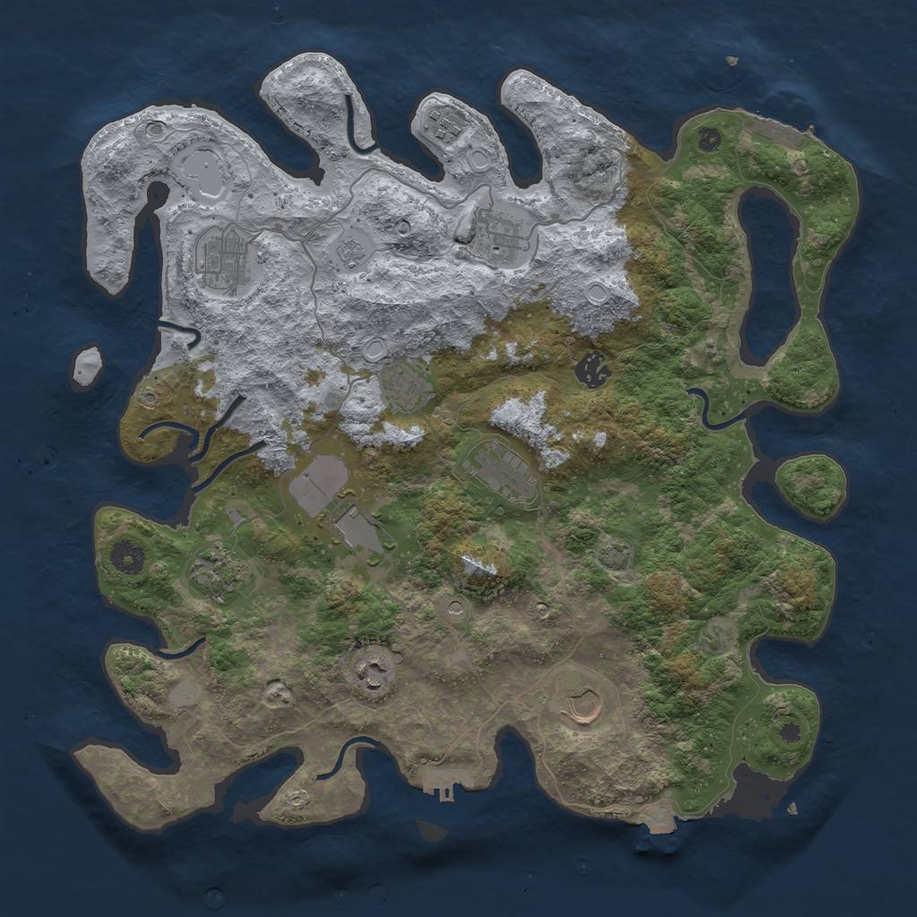 Rust Map: Procedural Map, Size: 3950, Seed: 89629875, 18 Monuments