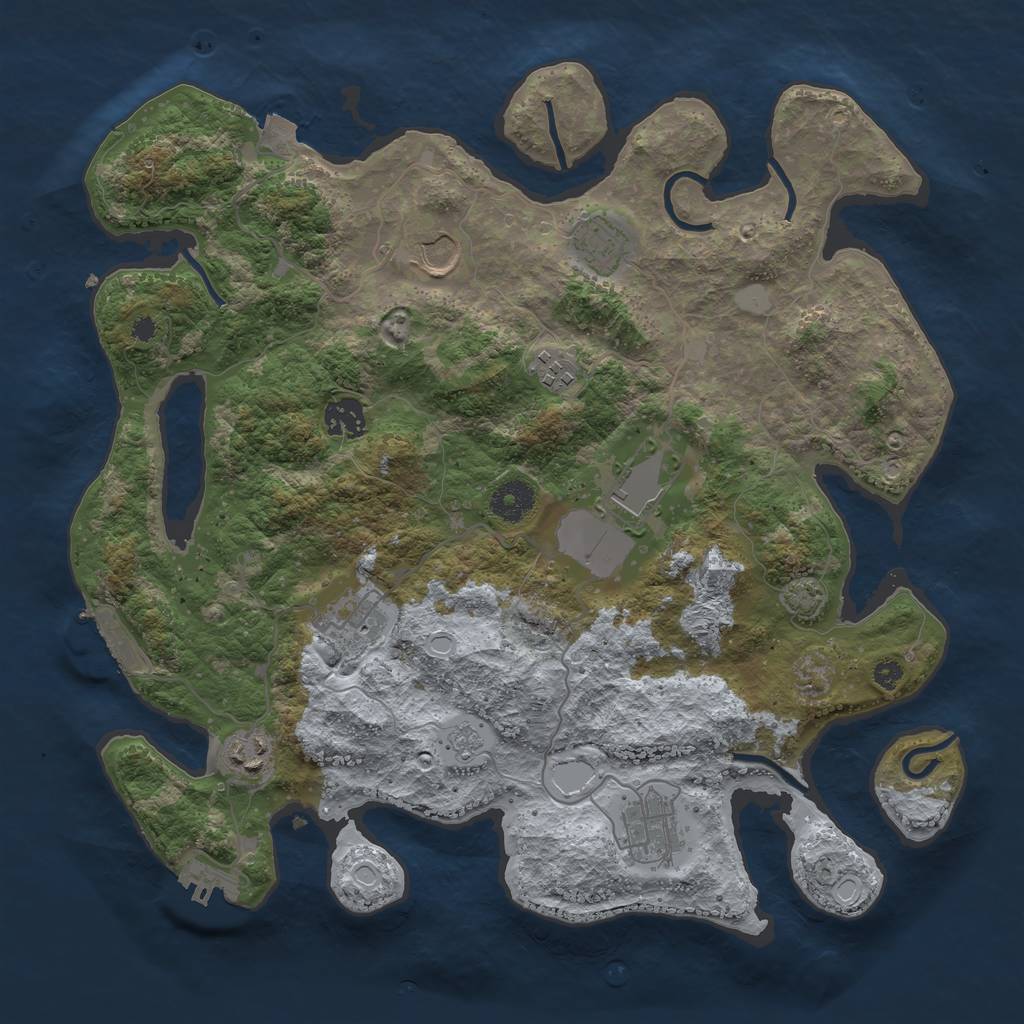 Rust Map: Procedural Map, Size: 3650, Seed: 8804230, 15 Monuments