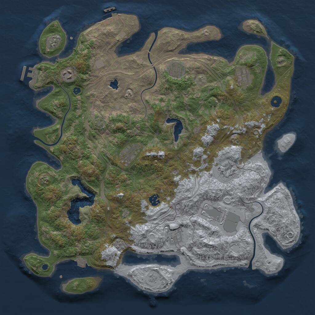 Rust Map: Procedural Map, Size: 4300, Seed: 51930159, 15 Monuments