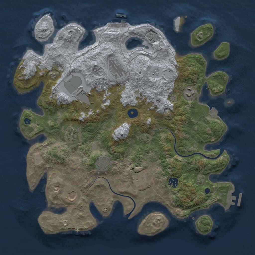 Rust Map: Procedural Map, Size: 3850, Seed: 23913639, 15 Monuments