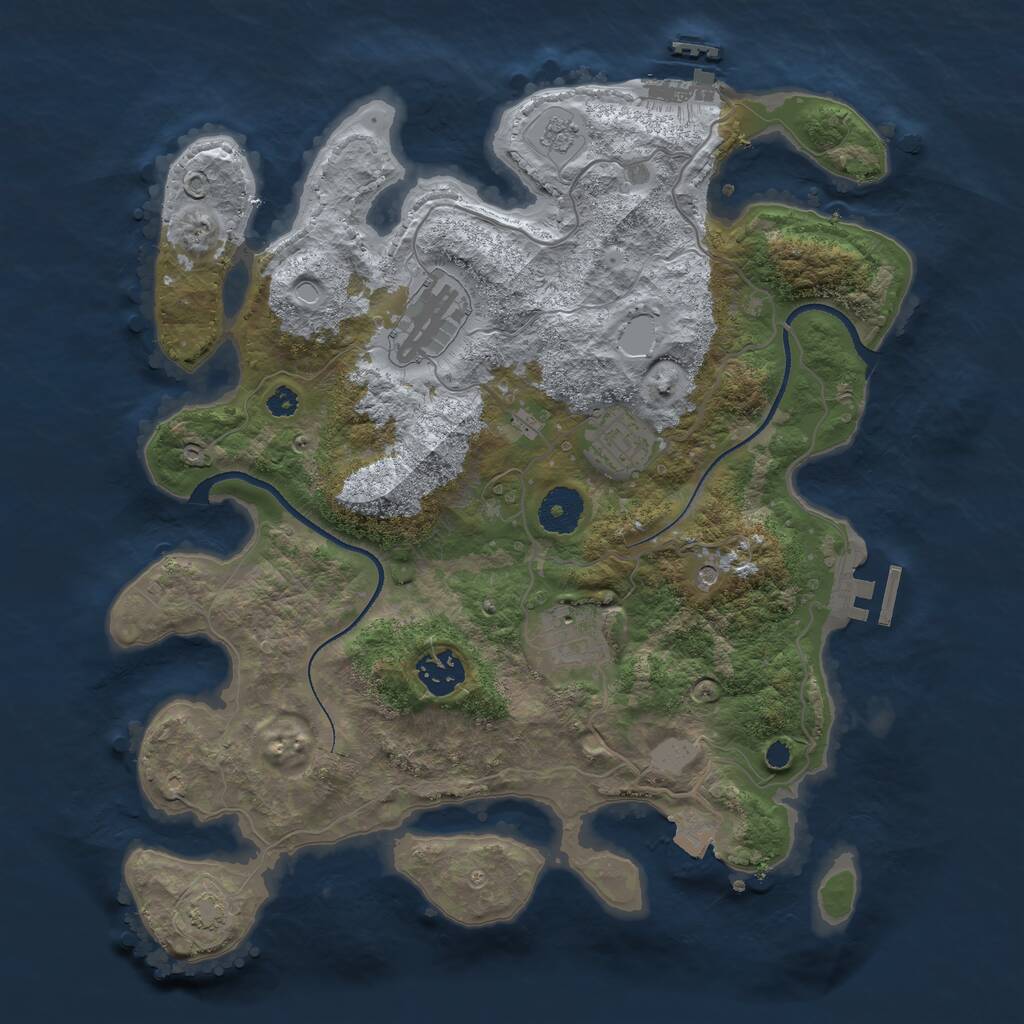 Rust Map: Procedural Map, Size: 3400, Seed: 69356059, 10 Monuments