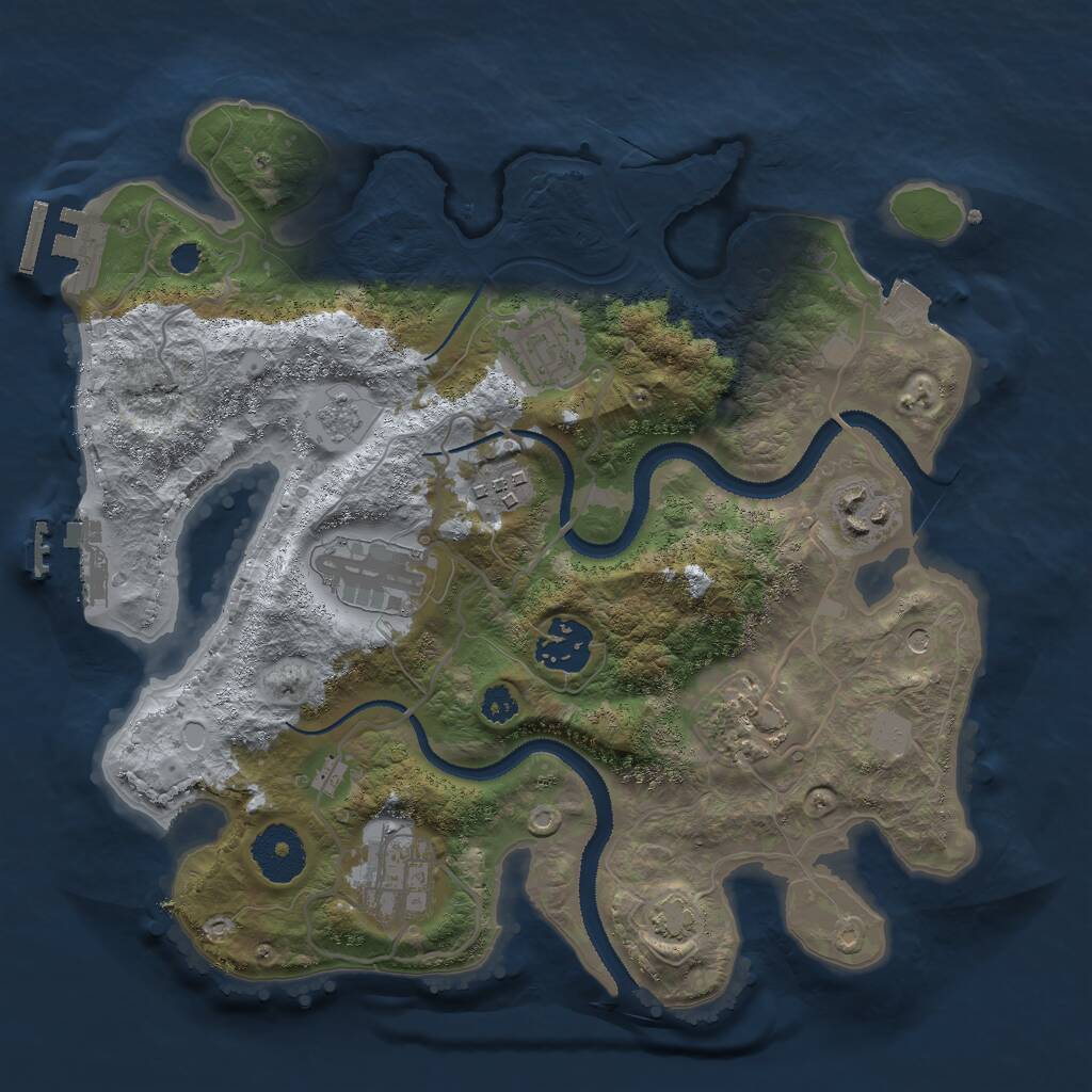Rust Map: Procedural Map, Size: 3000, Seed: 4579801, 13 Monuments