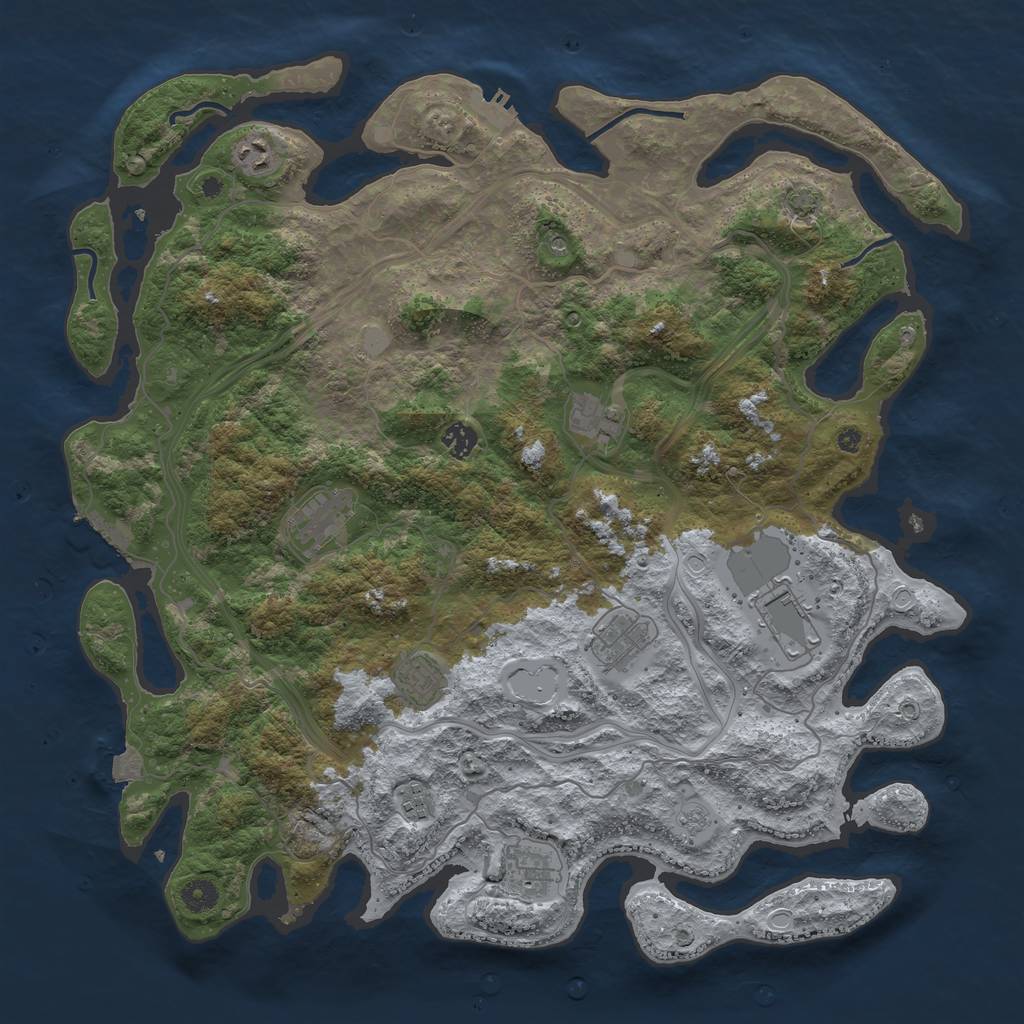 Rust Map: Procedural Map, Size: 4400, Seed: 4697508, 17 Monuments