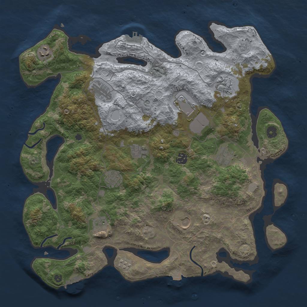 Rust Map: Procedural Map, Size: 4000, Seed: 1603678453, 19 Monuments