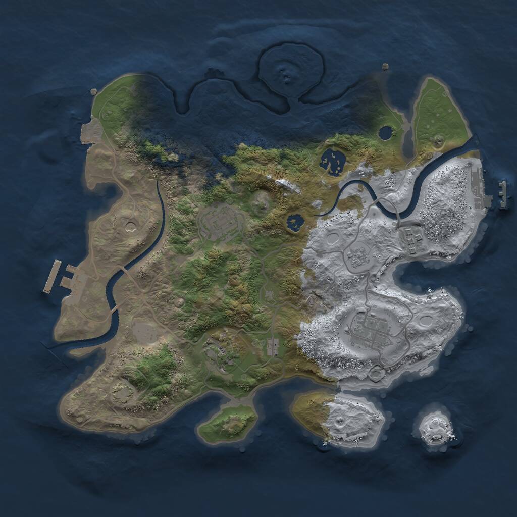 Rust Map: Procedural Map, Size: 3000, Seed: 3578042, 11 Monuments