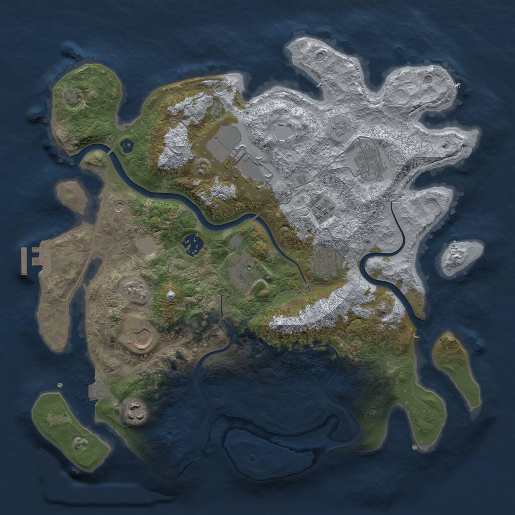 Rust Map: Procedural Map, Size: 3750, Seed: 4320115, 13 Monuments