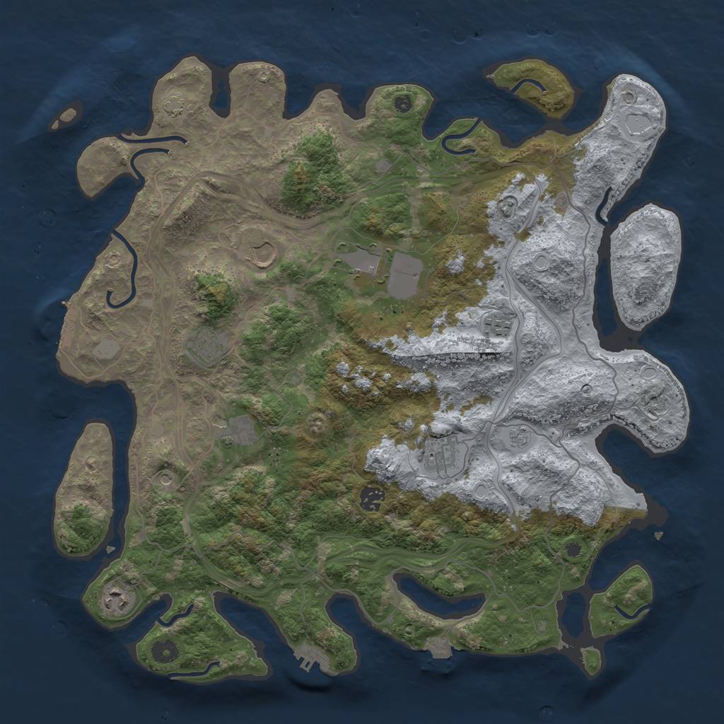 Rust Map: Procedural Map, Size: 4250, Seed: 12228847, 16 Monuments
