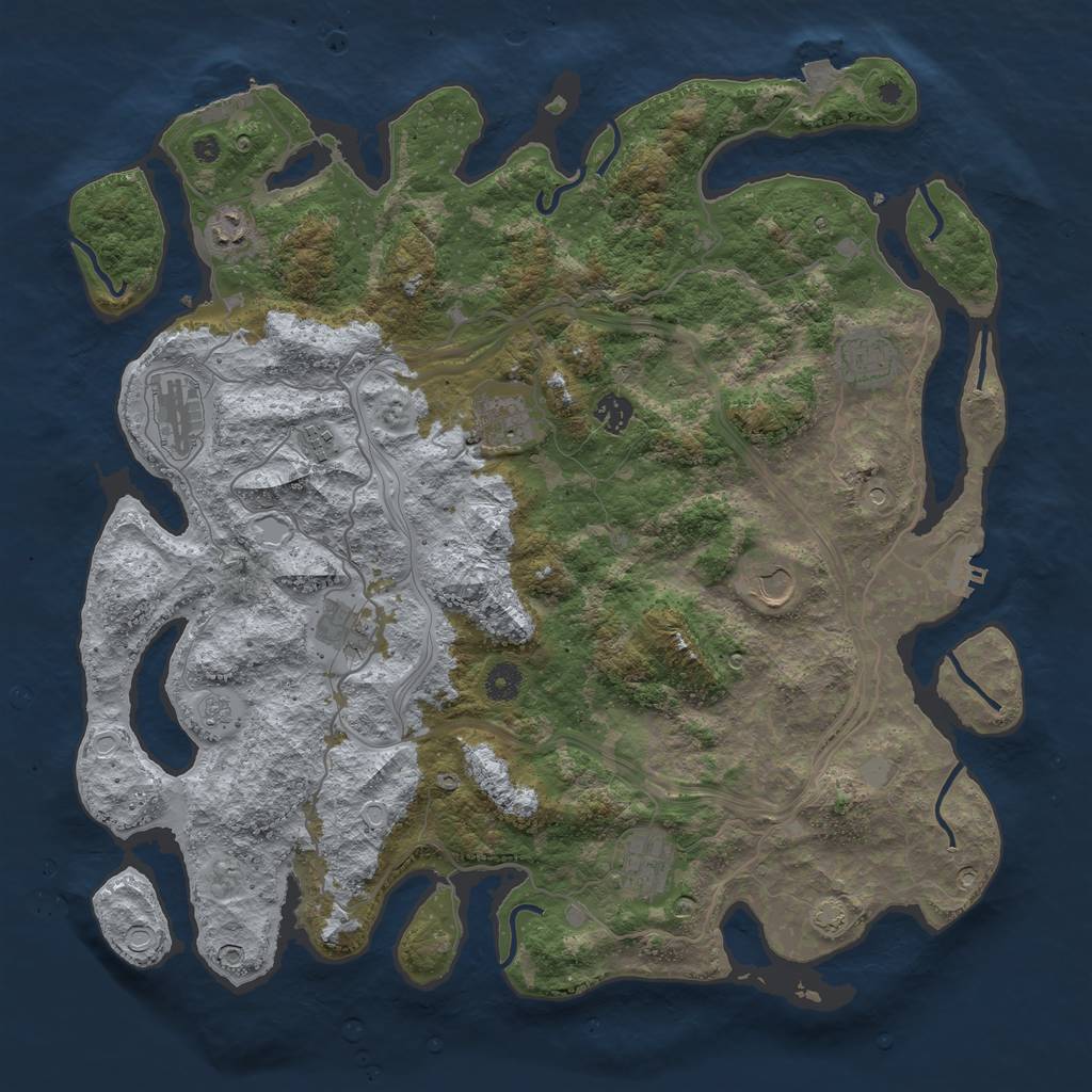 Rust Map: Procedural Map, Size: 4300, Seed: 11070828, 17 Monuments