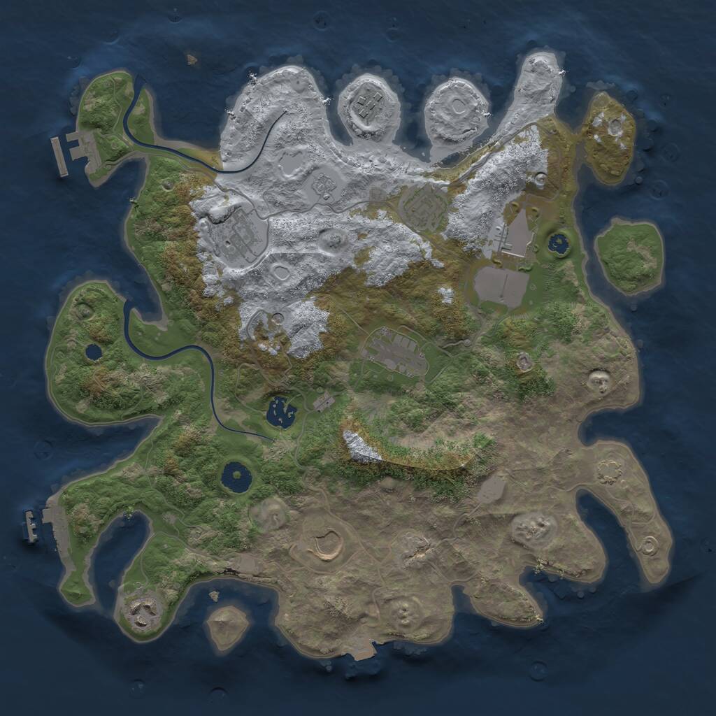 Rust Map: Procedural Map, Size: 3600, Seed: 20231028, 14 Monuments