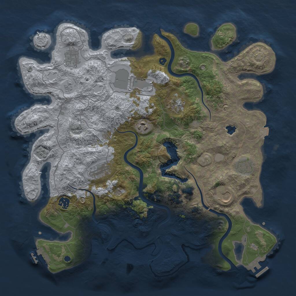 Rust Map: Procedural Map, Size: 4000, Seed: 335343020, 15 Monuments