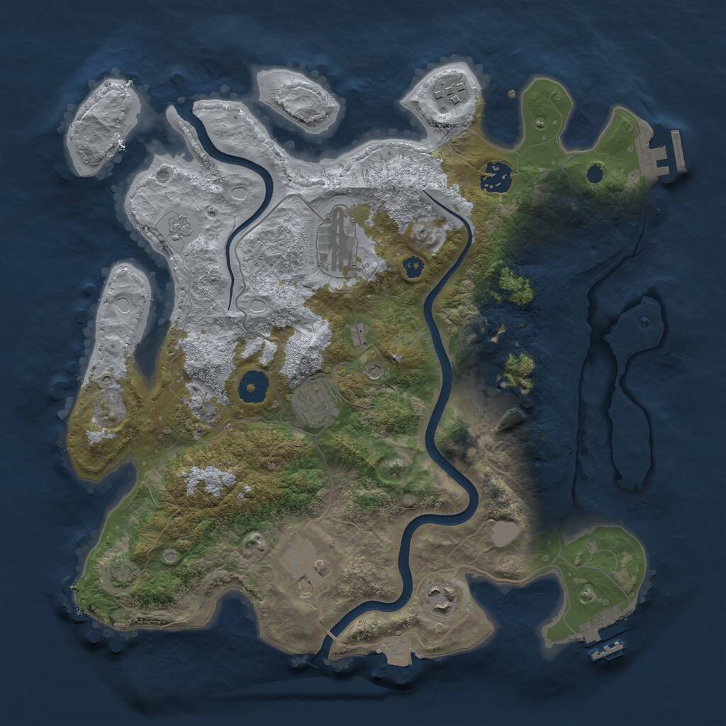 Rust Map: Procedural Map, Size: 3450, Seed: 62254676, 14 Monuments