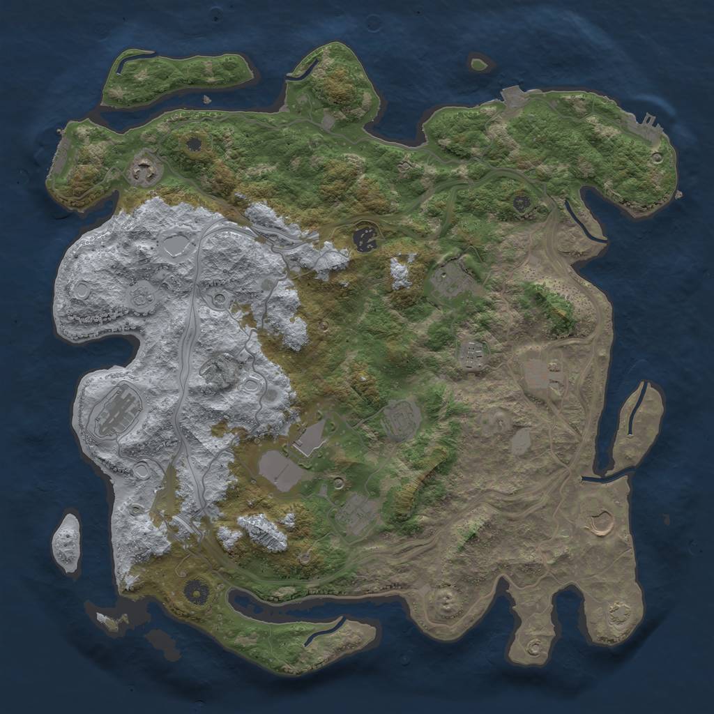 Rust Map: Procedural Map, Size: 4250, Seed: 24755129, 18 Monuments