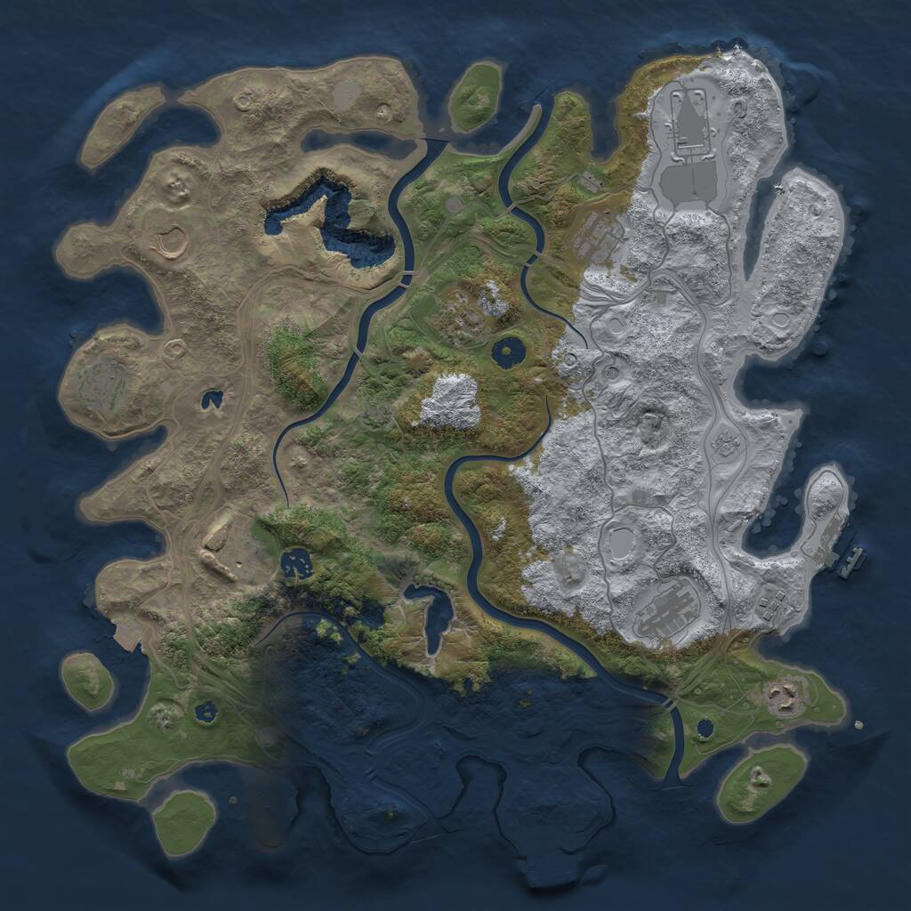 Rust Map: Procedural Map, Size: 4250, Seed: 103321, 16 Monuments