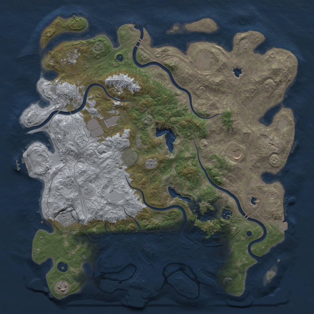Rust Map: Procedural Map, Size: 4500, Seed: 76445, 15 Monuments
