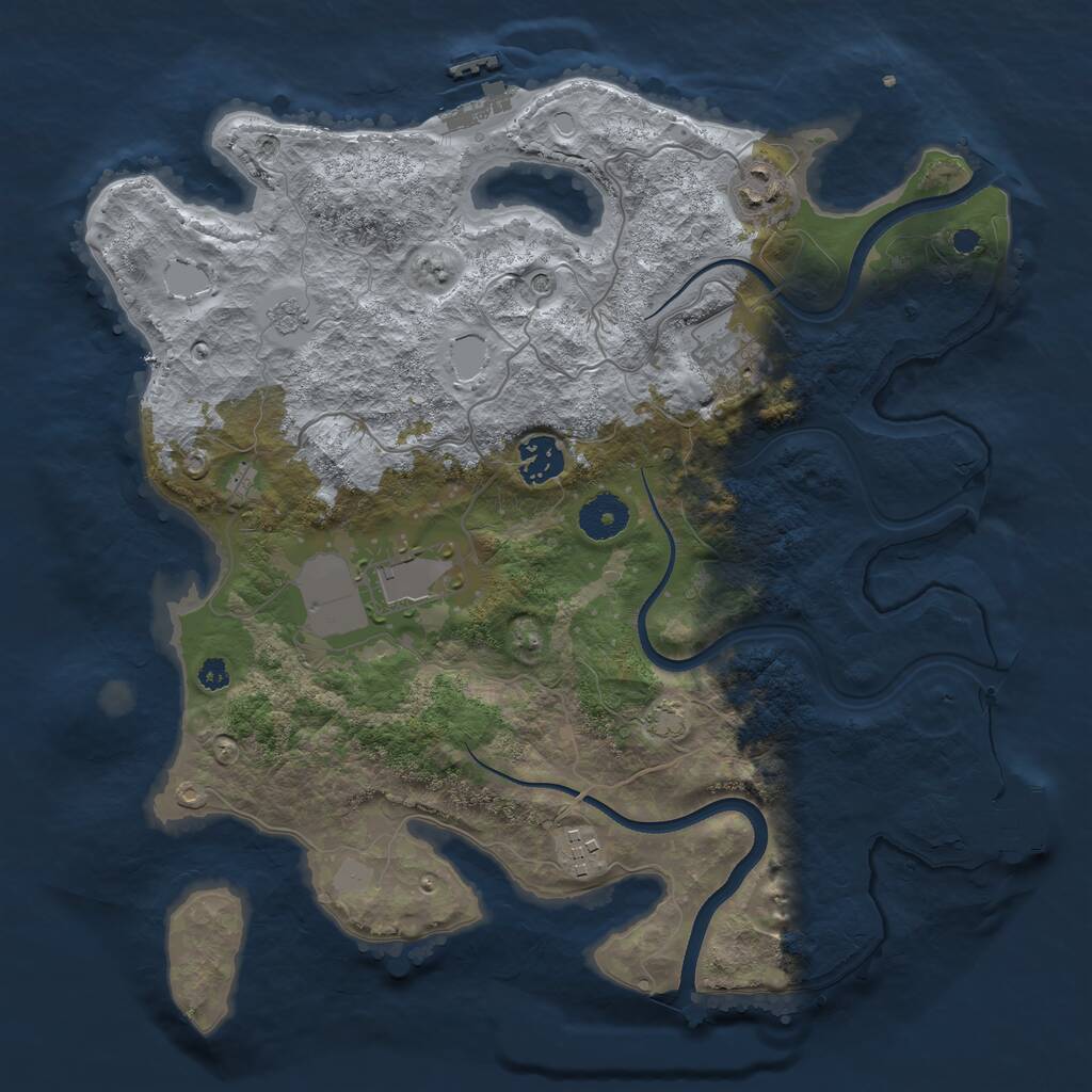 Rust Map: Procedural Map, Size: 3500, Seed: 4181691, 11 Monuments
