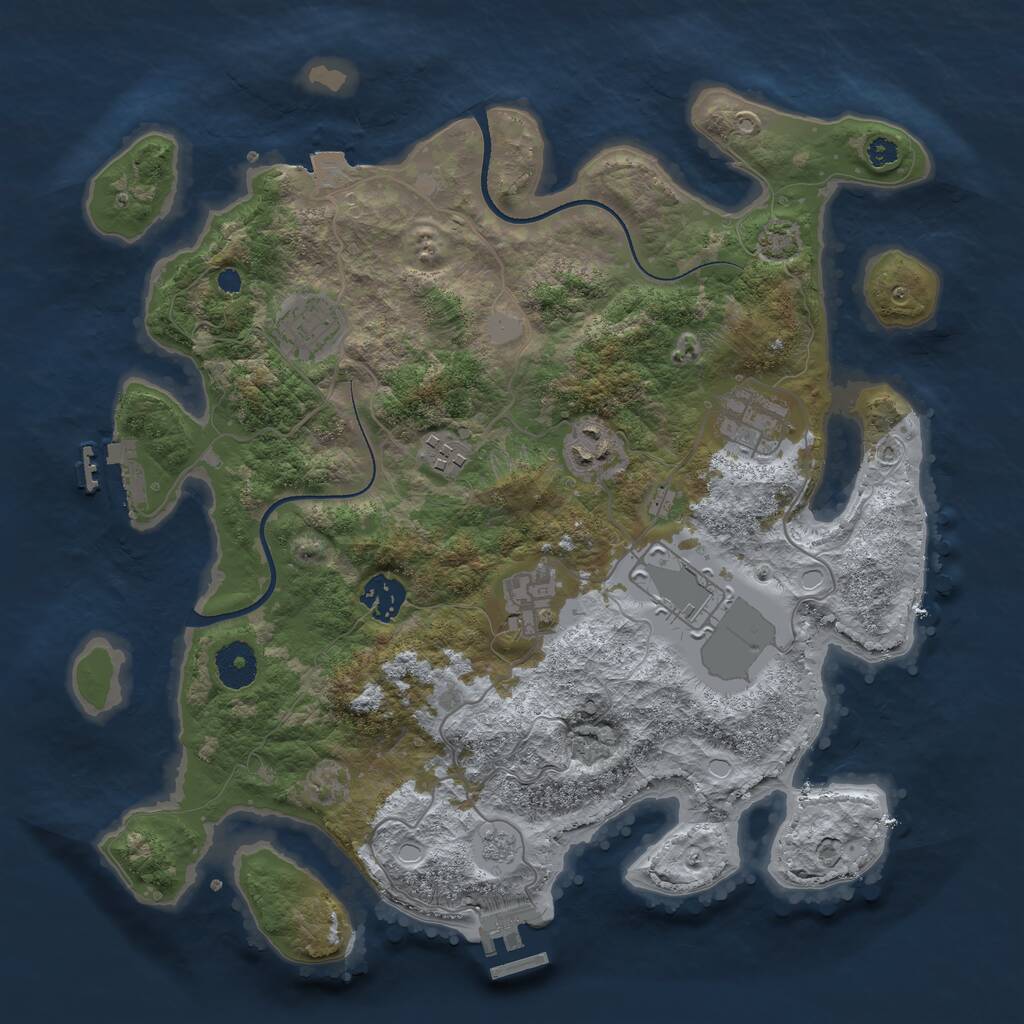 Rust Map: Procedural Map, Size: 3500, Seed: 26588, 12 Monuments