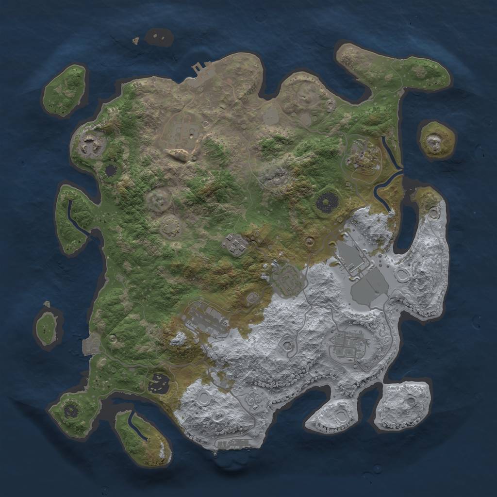 Rust Map: Procedural Map, Size: 3500, Seed: 26588, 17 Monuments