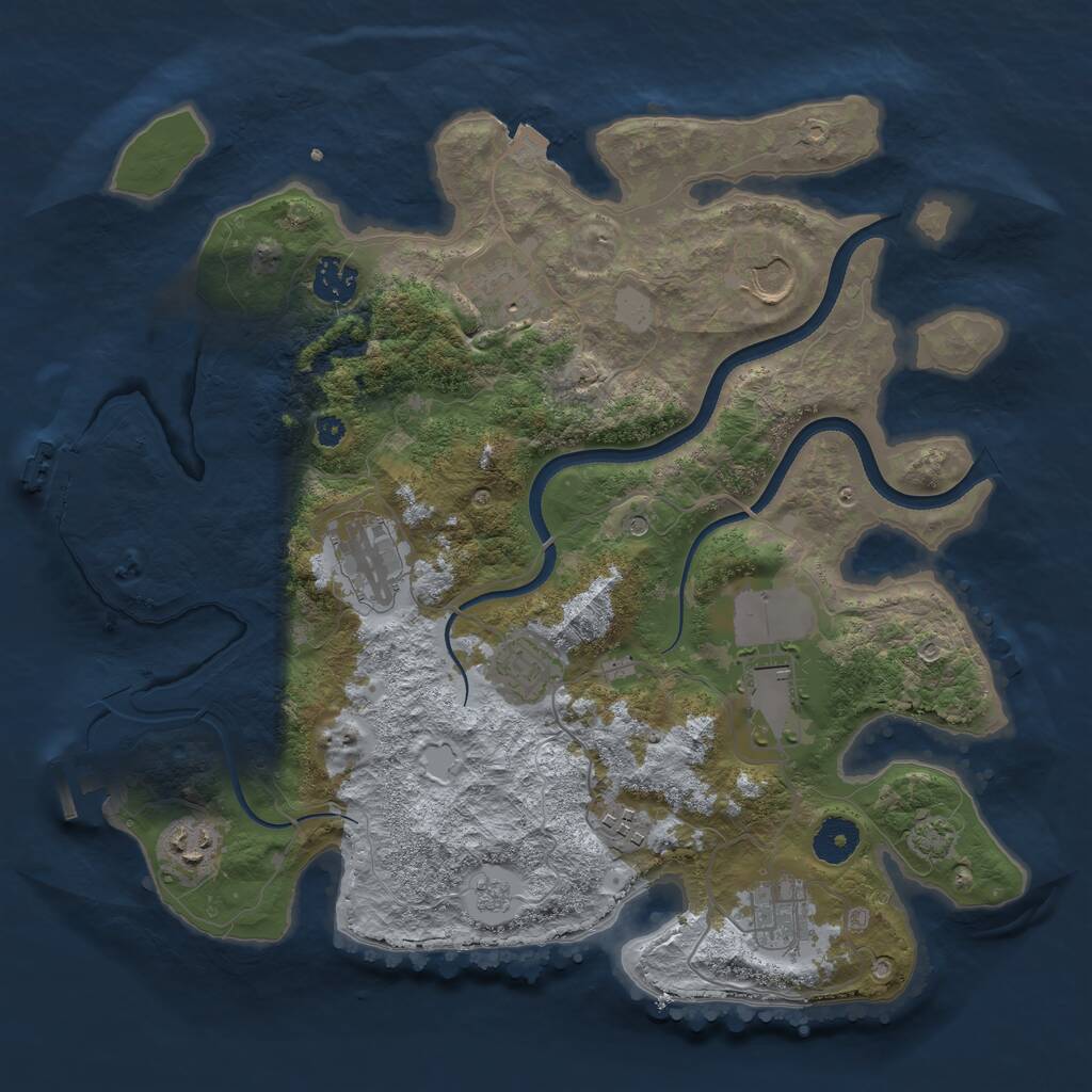 Rust Map: Procedural Map, Size: 3600, Seed: 81115681, 15 Monuments