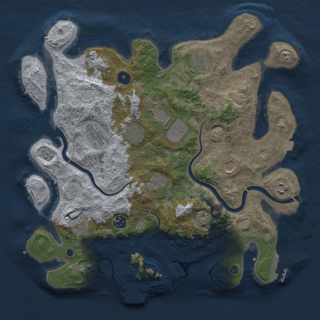 Rust Map: Procedural Map, Size: 3750, Seed: 65740188, 16 Monuments
