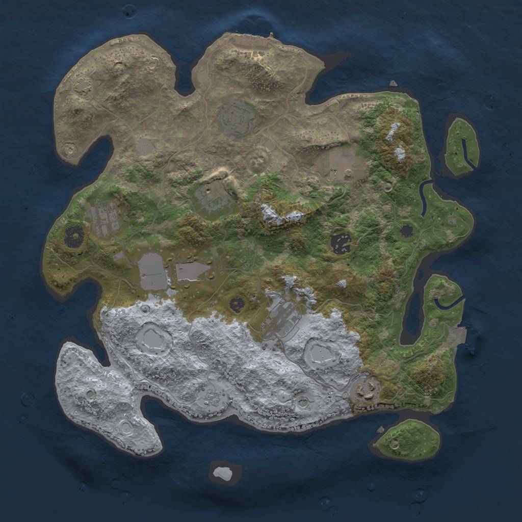 Rust Map: Procedural Map, Size: 3600, Seed: 32915656, 15 Monuments