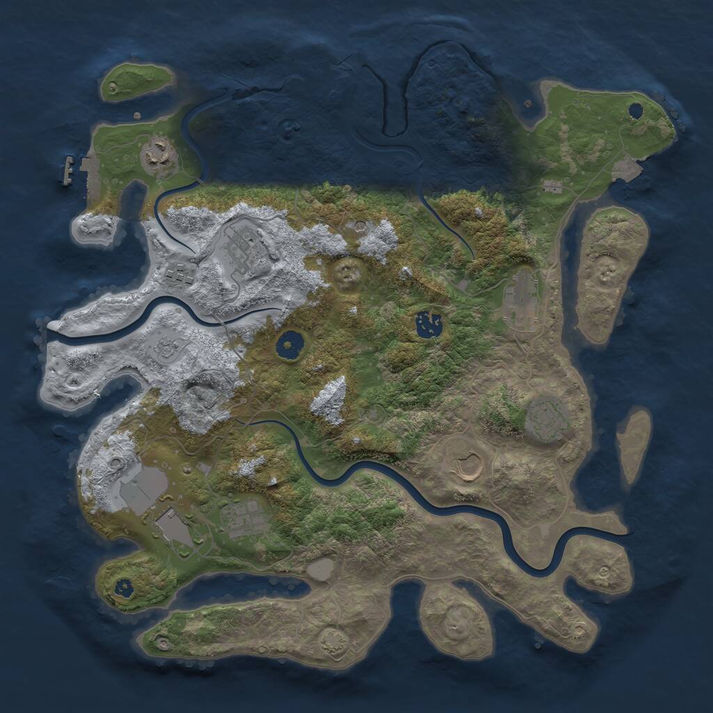 Rust Map: Procedural Map, Size: 3850, Seed: 52645052, 15 Monuments