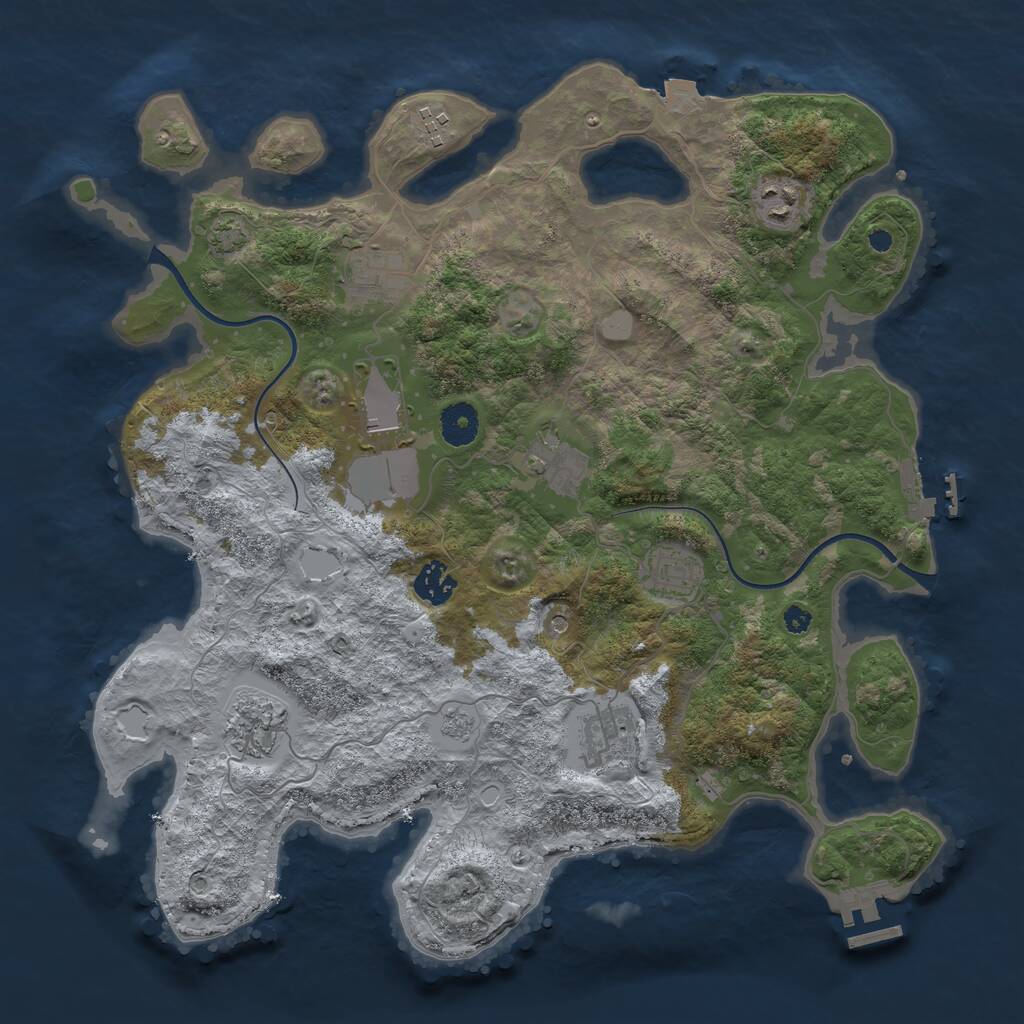 Rust Map: Procedural Map, Size: 3750, Seed: 35856646, 15 Monuments
