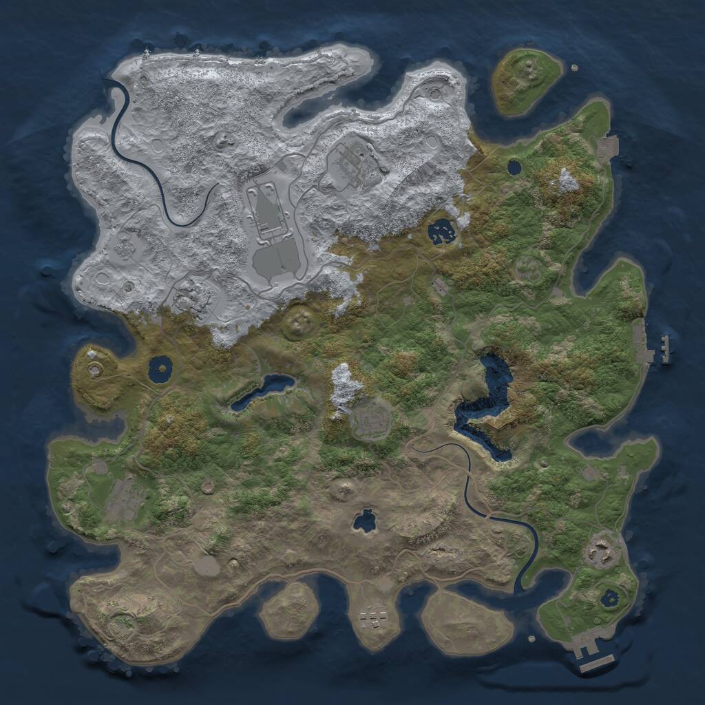 Rust Map: Procedural Map, Size: 4000, Seed: 72988679, 14 Monuments