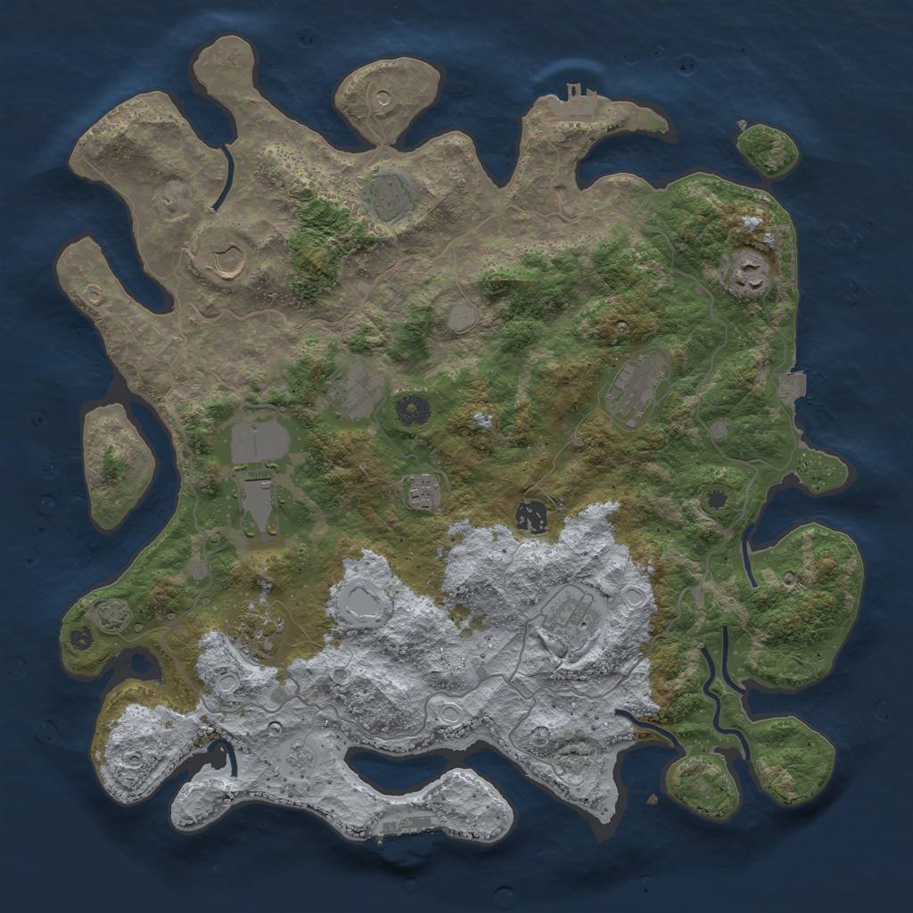 Rust Map: Procedural Map, Size: 4100, Seed: 13903655, 18 Monuments