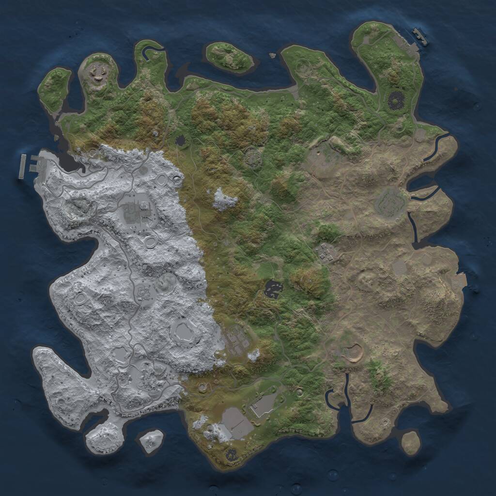 Rust Map: Procedural Map, Size: 4000, Seed: 82480376, 16 Monuments