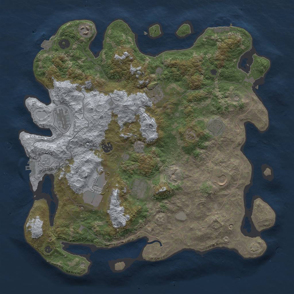 Rust Map: Procedural Map, Size: 4100, Seed: 78022044, 17 Monuments