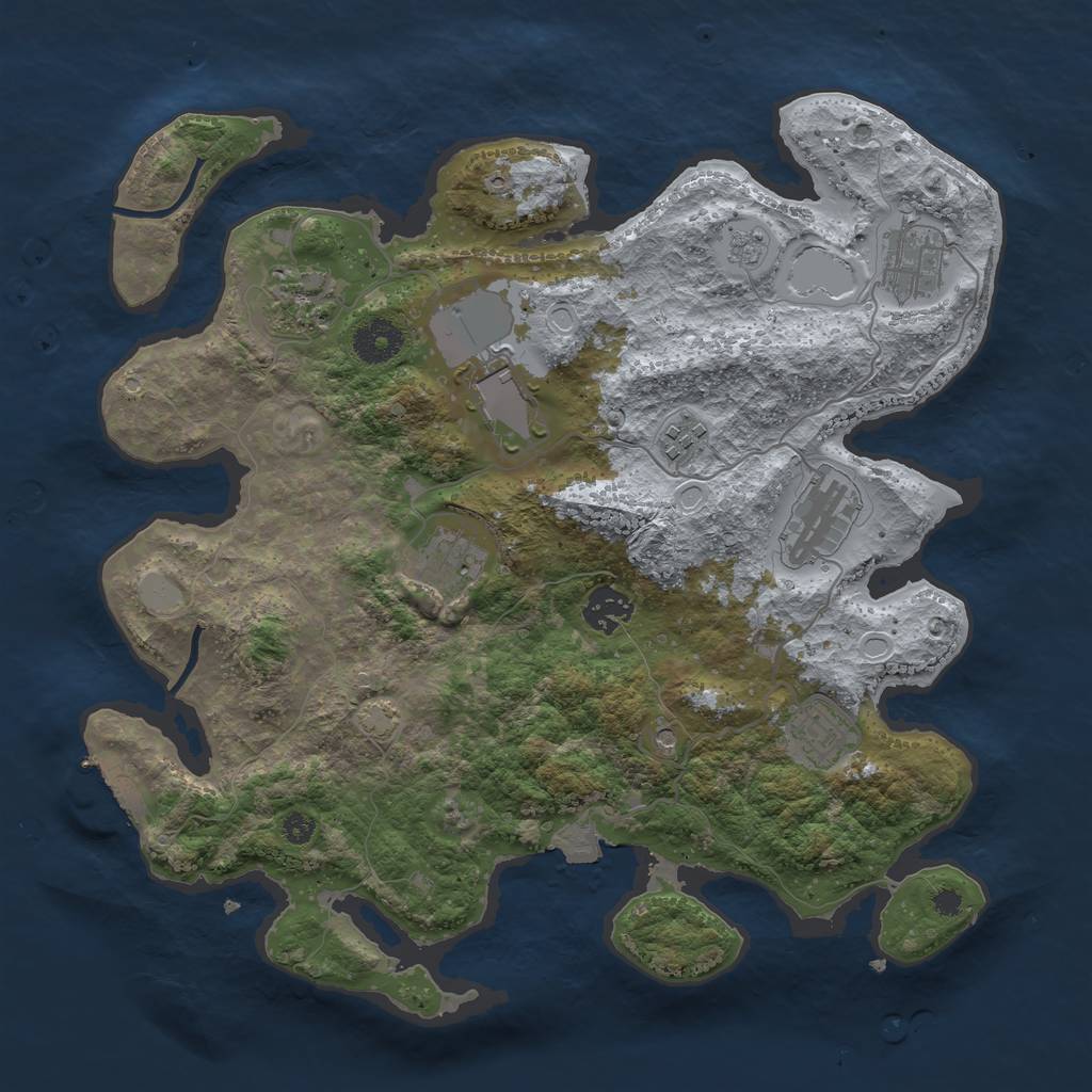 Rust Map: Procedural Map, Size: 3500, Seed: 60995111, 15 Monuments