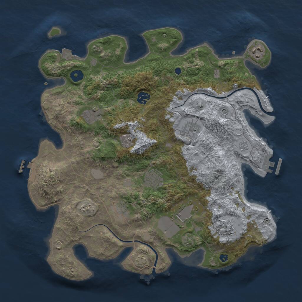 Rust Map: Procedural Map, Size: 3650, Seed: 14013000, 15 Monuments