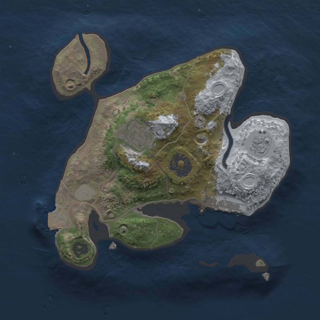 Rust Map: Procedural Map, Size: 2100, Seed: 264, 6 Monuments