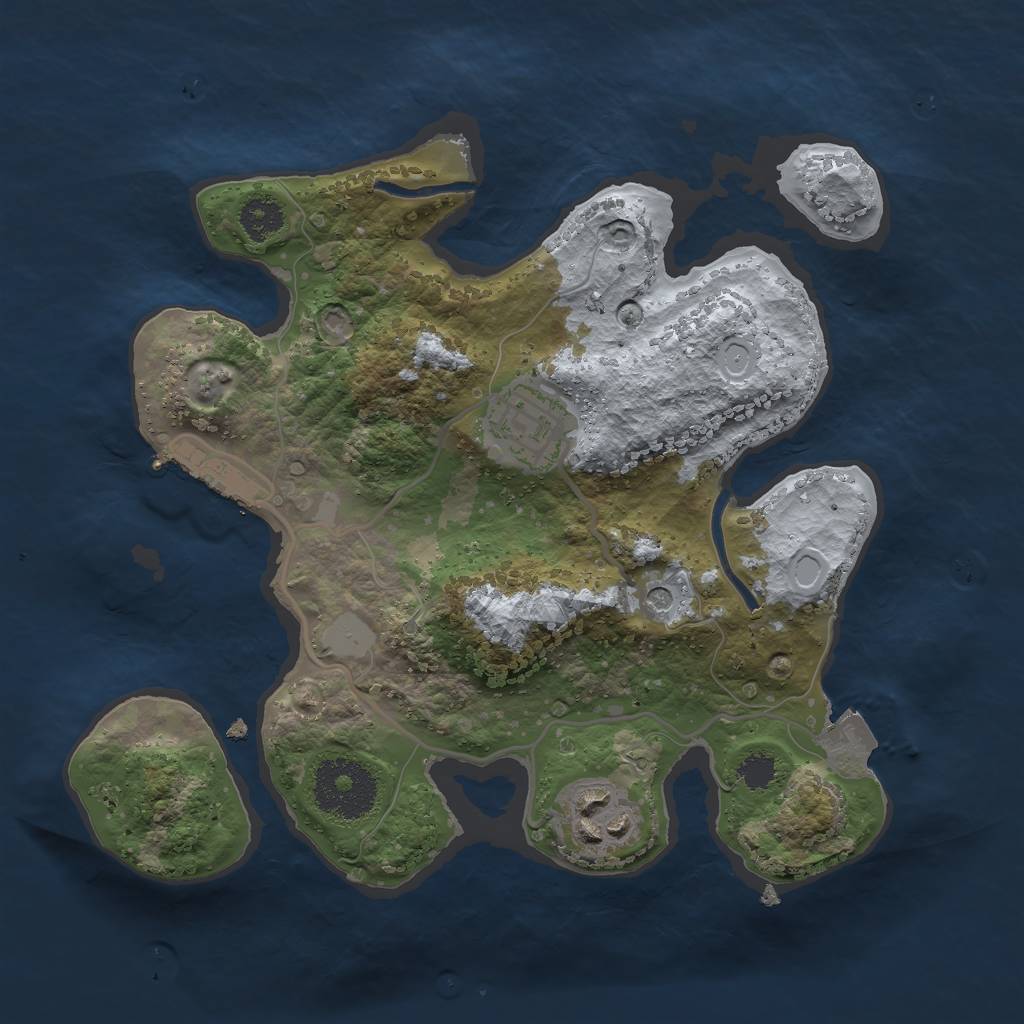 Rust Map: Procedural Map, Size: 2500, Seed: 1660233610, 7 Monuments