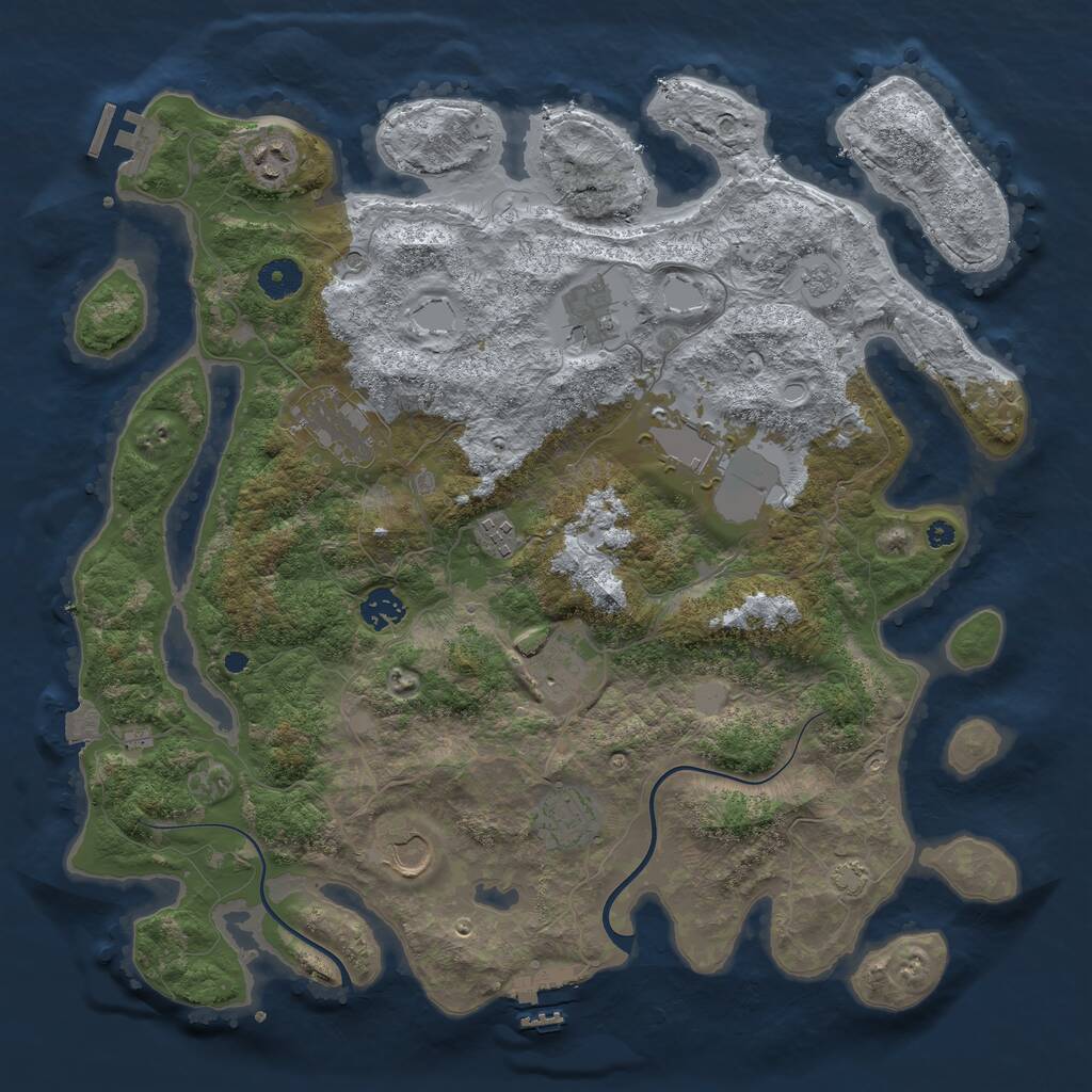 Rust Map: Procedural Map, Size: 3950, Seed: 28655352, 15 Monuments