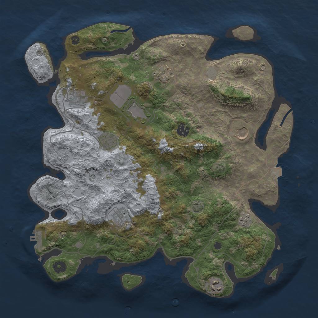 Rust Map: Procedural Map, Size: 3750, Seed: 273713041, 16 Monuments