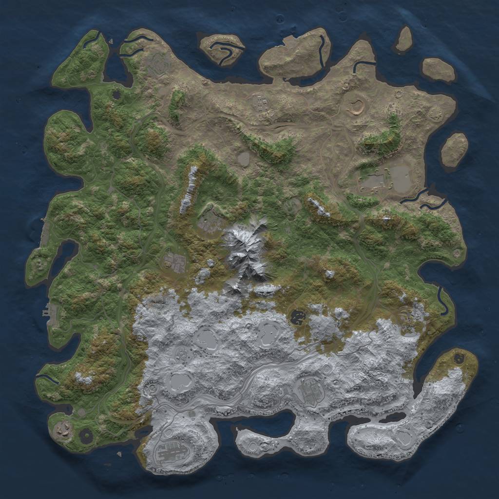 Rust Map: Procedural Map, Size: 5000, Seed: 375986712, 19 Monuments