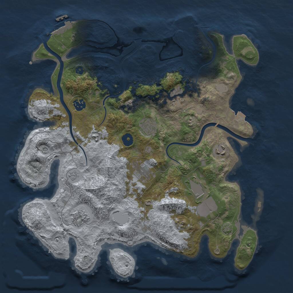 Rust Map: Procedural Map, Size: 3700, Seed: 31949735, 14 Monuments