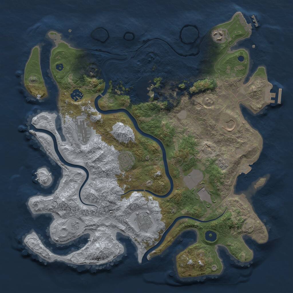 Rust Map: Procedural Map, Size: 3850, Seed: 60770155, 15 Monuments
