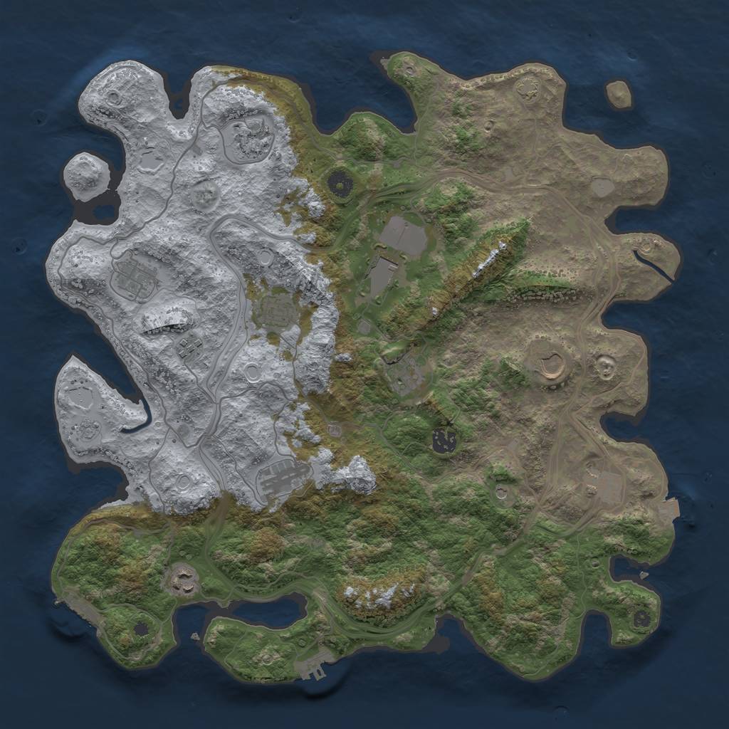 Rust Map: Procedural Map, Size: 4250, Seed: 65543722, 19 Monuments