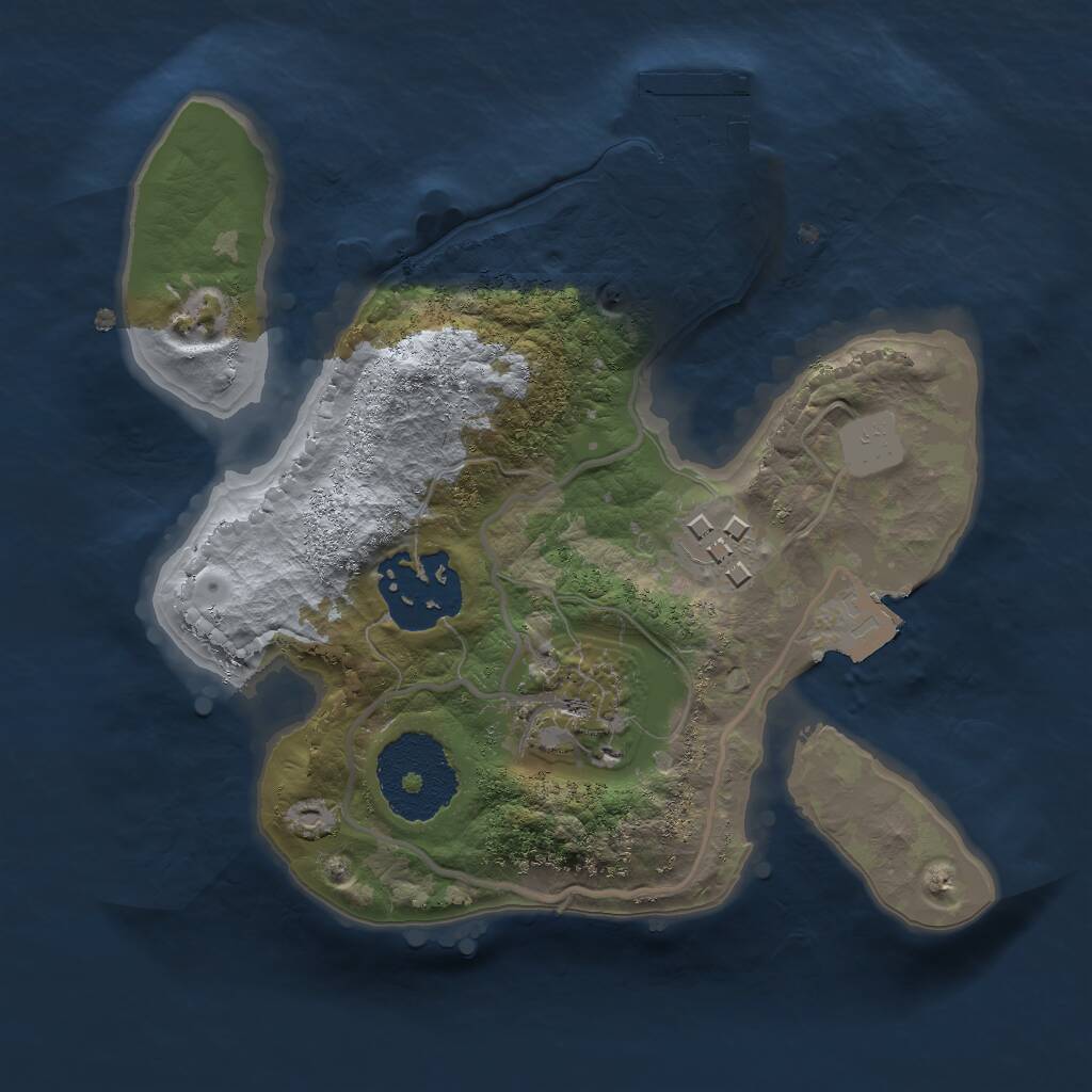 Rust Map: Procedural Map, Size: 2000, Seed: 4579801, 5 Monuments
