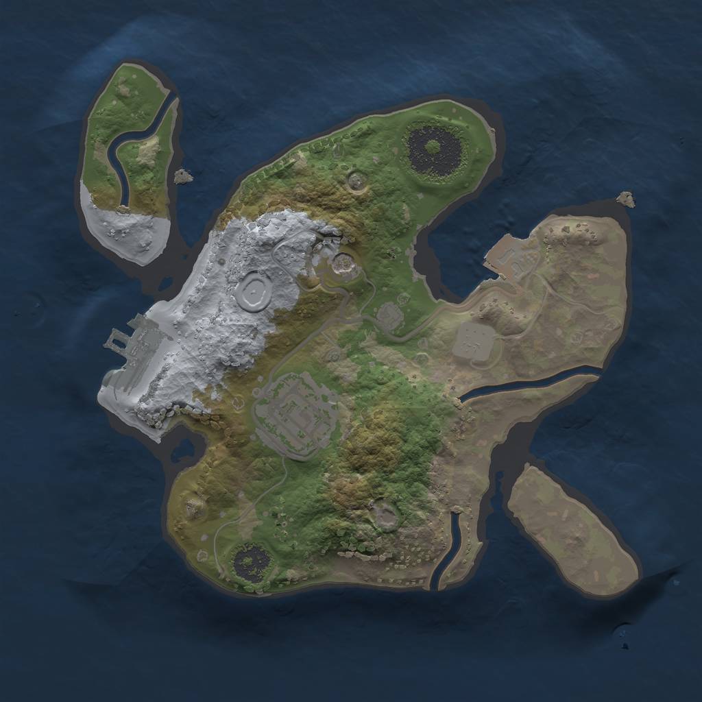 Rust Map: Procedural Map, Size: 2000, Seed: 4579801, 6 Monuments