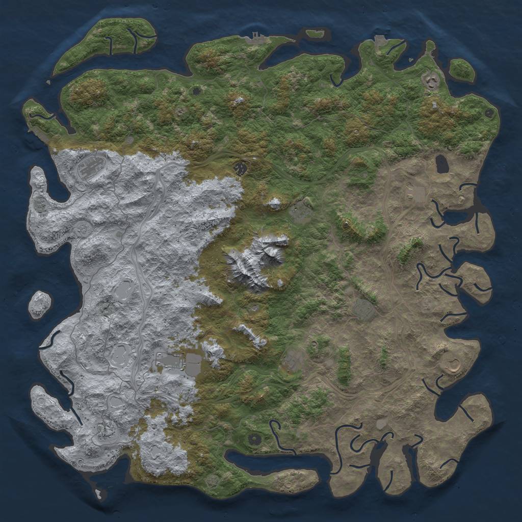 Rust Map: Procedural Map, Size: 6000, Seed: 21874965, 19 Monuments