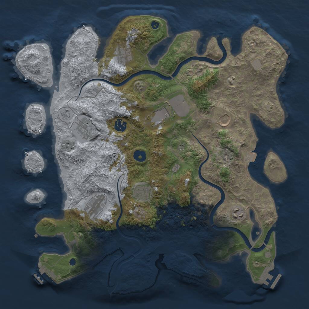 Rust Map: Procedural Map, Size: 3750, Seed: 442643777, 15 Monuments